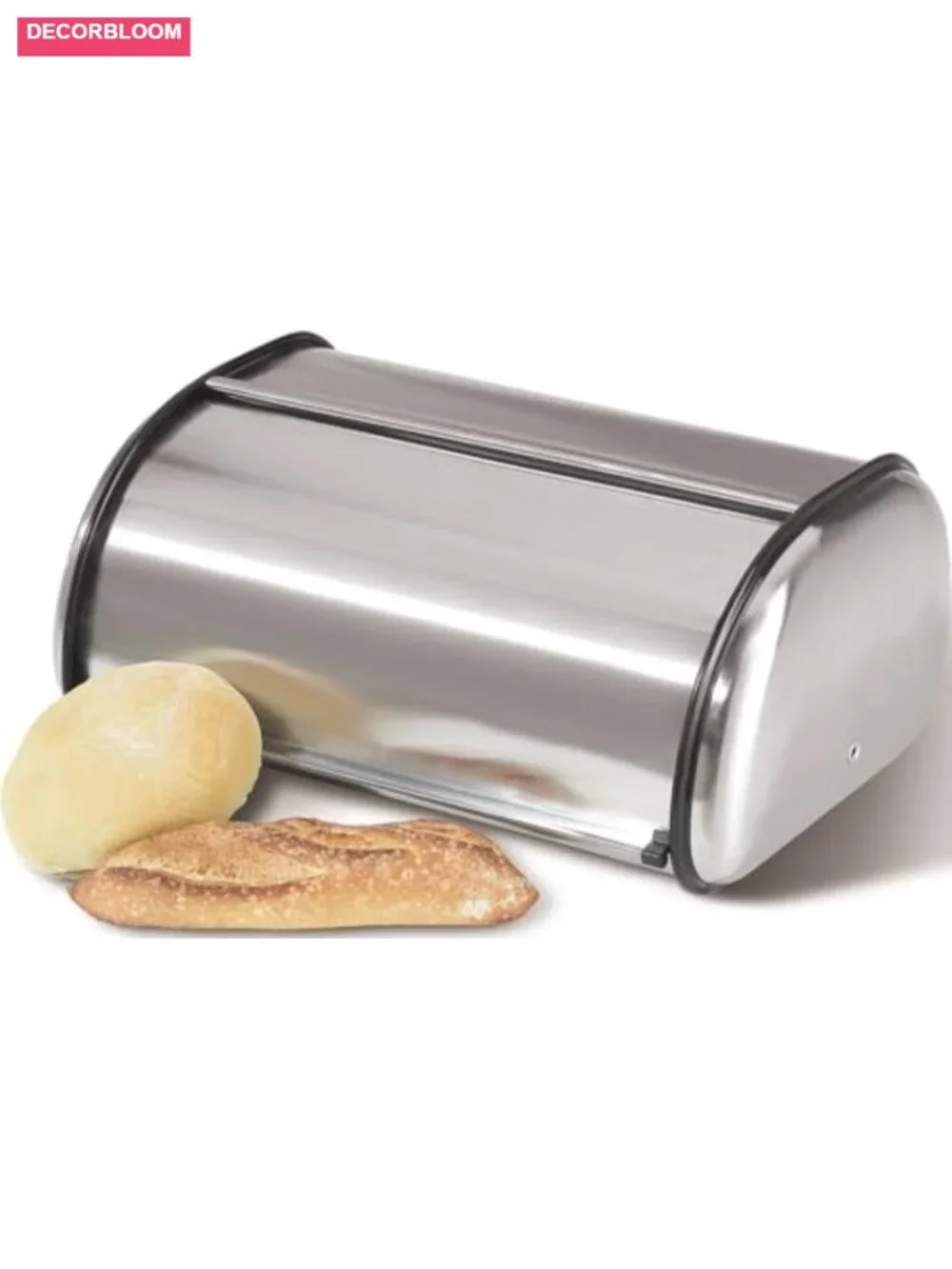 Stainless Steel Roll Top Bread Box Extra Large Airtight Kitchen Counter